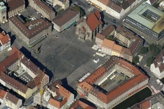 Рыночная площадь Нюрнберга, вид сверху