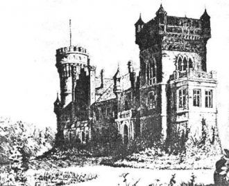 Замок в 1879 году. Ксилография Т. Домбро