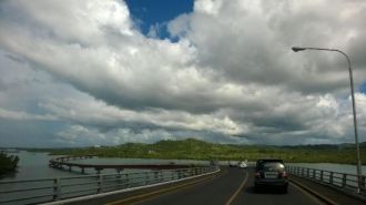 Строительство моста через пролив Сан Хуа