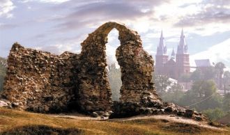 Замок был построен на изгибе реки Резекн