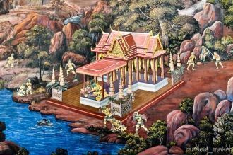 Фрагмент росписи стен с религиозными сце