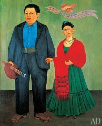 Автопортрет с мужем Фрида Кало написала 