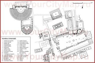 Карта Акрокоринфа (Древний Коринф)