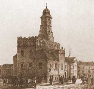 Старинное изображение Казимерской ратуши