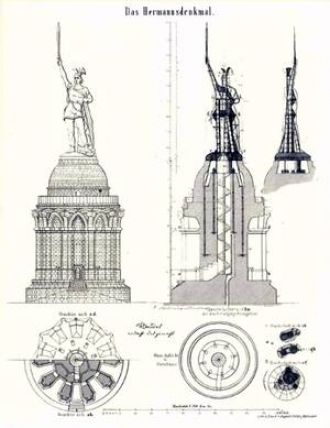 Статуя схема. Памятник Арминию в Германии Академический рисунок. Схема статуи. Памятник Арминию в Германии раскраска.
