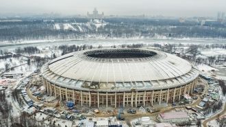 Стадион “Лужники” зимой. Реконструкция