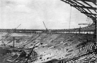 Строительство стадиона “Лужники”