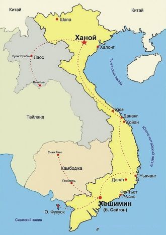 Ханой на карте Вьетнама