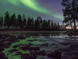 Северное сияние в национальном парке Овр