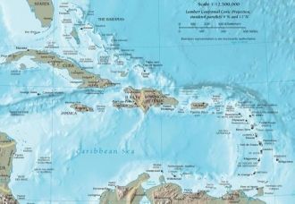 Карта Карибского моря и бассейна.