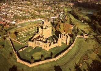 Замок Алнвик с высоты птичьего полета