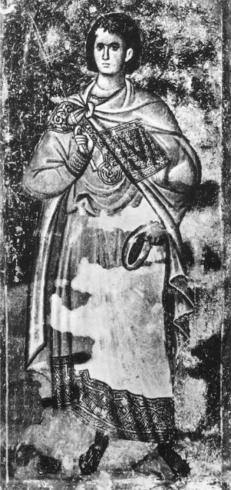 Неизвестный мученик, 1265 год. Фреска на