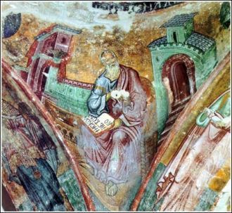 Евангелист Иоанн, 1265 год. Фреска на юг