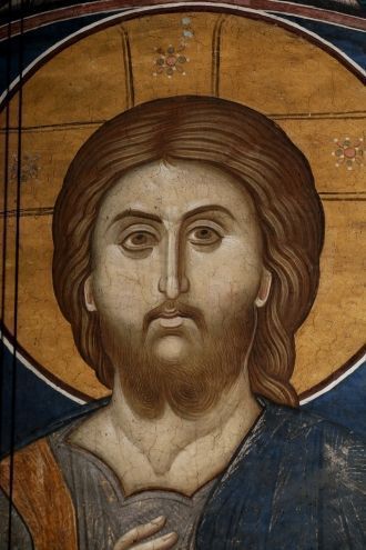 Христос Пантократор. Фреска 1350 года.