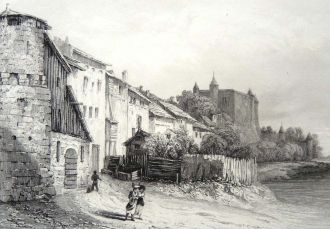 Замок Грансон, графика, 1840г.