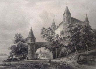 Замок Грансон, графика, 1860г.