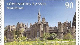 Замок Левенбург на немецкой почтойвой ма