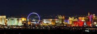 Панорамное фото Лас-Вегаса и колеса обоз