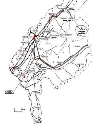 Канка на карте. Город существовал с конц
