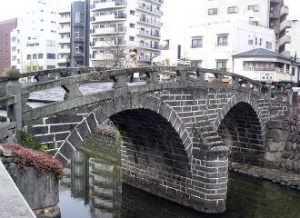 В набережную моста Меганэ-баси уложено 2