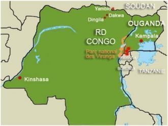 Национальный парк Вирунга на карте ДР Ко