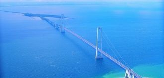 Мост Большой Бельт с высоты.