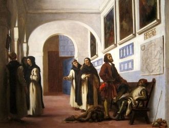 Христофор Колумб и его сын на картине 