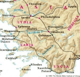 Местоположение Лаодикеи на карте Азии.