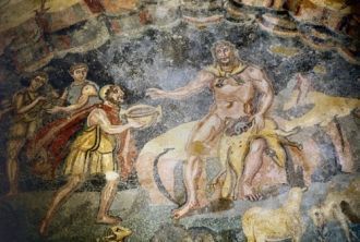 Циклоп Полифем, который протягивает руку