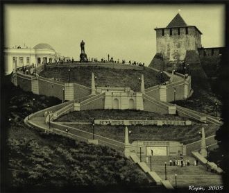 Чкаловская лестница. Историческое фото.