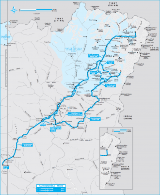 Карта треккинга в Национальном парке Кан