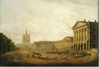 В XIX — начале XX века в здании размещал