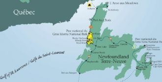 Национальный парк Грос Морн на карте Нью