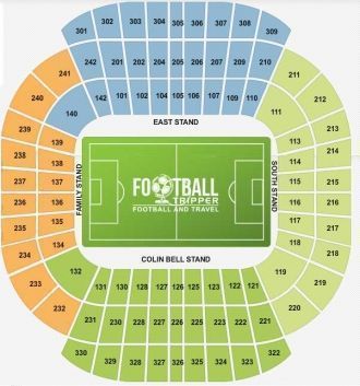 Схема стадиона Этихад Стэдиум.