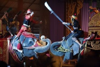 Туристов привлекает шоу слонов, которое 