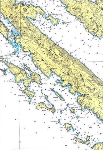 Национальный парк Корнати на карте Хорва