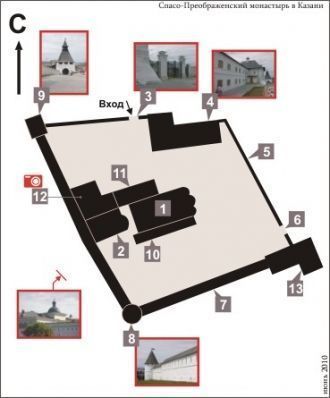 План монастыря. Объекты исторической арх