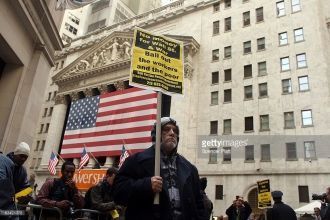 Протесты у здания Нью-йоркской фондовой 