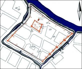 Схематический план Вологодского кремля. 