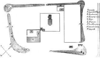 Гдовский кремль, план XIX века. Древний 