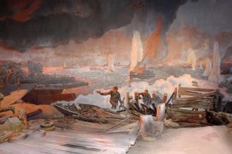 На диораме «Центральная переправа через 