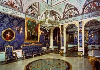 Княжеский дворец в Монако. Синий зал, по