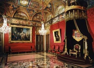 Княжеский дворец в Монако. Тронный зал.