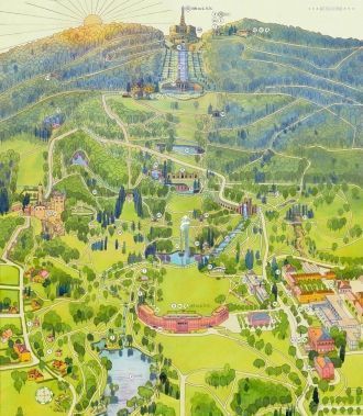 План Горного парка Вильгельмсхёэ.