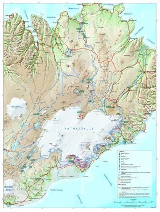 Национальный парк Ватнайёкюдль на карте 
