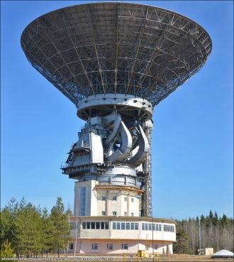Радиотелескоп РТ-64 КРАО АКЦ ФИАН распол