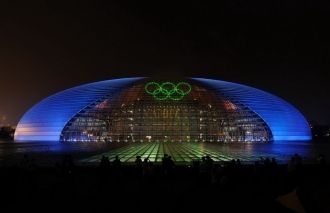 Символика олимпийских игр на фасаде здан