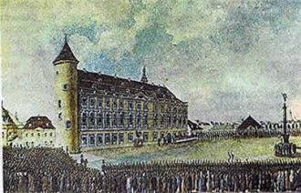 Рижский замок и площадь Пилс 1817 год