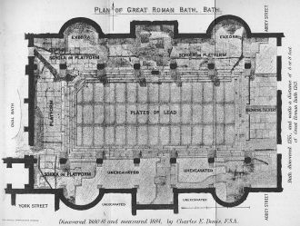 План Римских бань в Бате, обнаруженный в