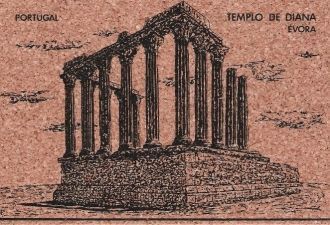 На открытке из пробкового дуба римский х